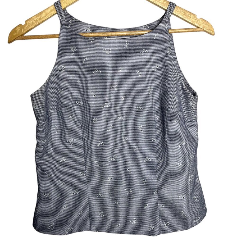 Women's Blue Patterned Tank Top